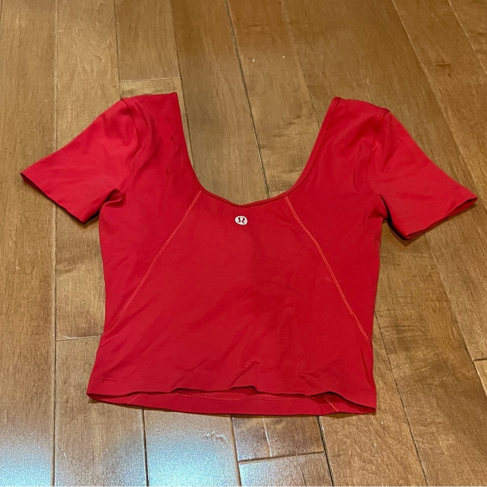 Lululemon Athletica Red Crop Top